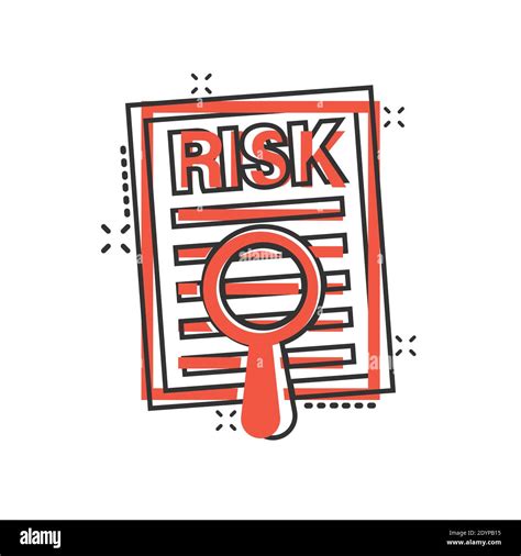 Risk level icon in comic style. Result cartoon vector illustration on white isolated background ...