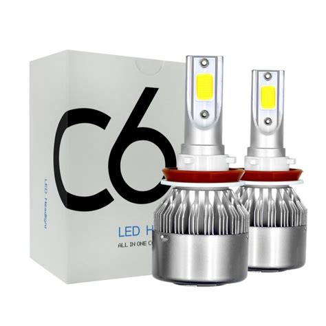 C6 LED Headlight Bulb - 6000K Cool White (Pack of 2) - BARTER HUTT