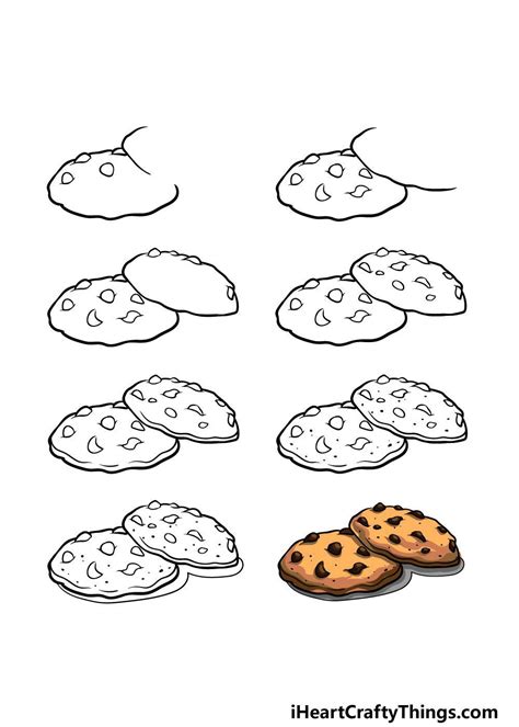 Cookie Drawing, Food Drawing, Drawing For Kids, Outline Drawings, Art Drawings Sketches, Easy ...