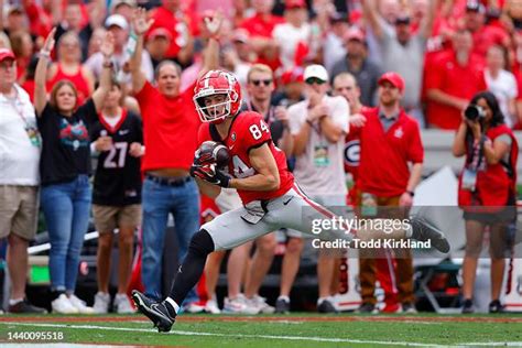 Ladd McConkey of the Georgia Bulldogs catches a pass for a touchdown ...