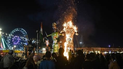 Ravana effigies light up skies as Dussehra celebrations spread cheer | In Pics - Hindustan Times