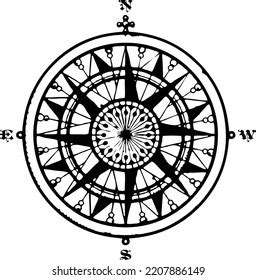 Compass Vector Ilustration Element Lineart Stock Vector (Royalty Free ...