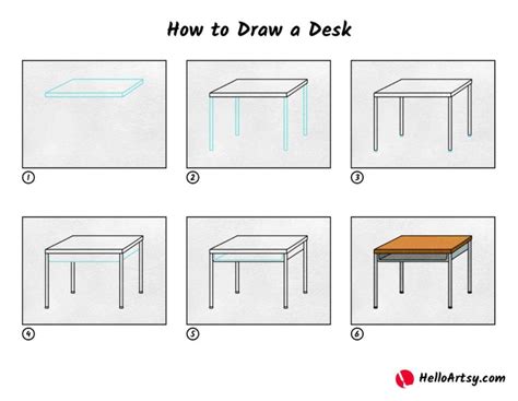 How to Draw a Desk - HelloArtsy