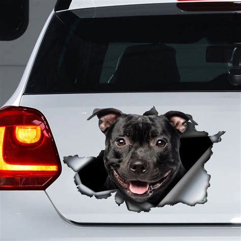 staffordshire dog car sticker - gift send