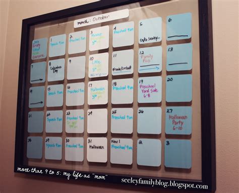 more than 9 to 5...my life as "Mom": DIY Paint Chip Wall Calendar