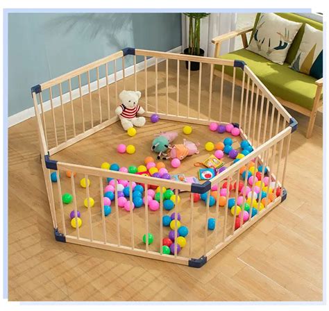 Indoor Solid Wood Children's Game Fence Folding Baby Crawl Playpens ...