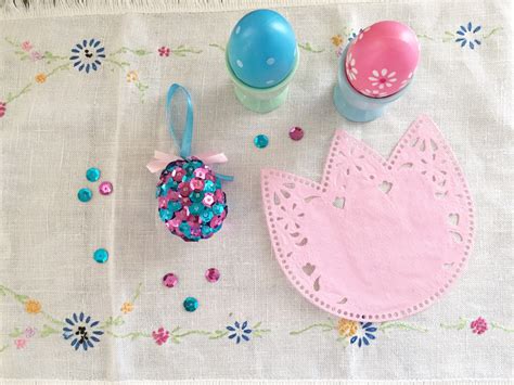 Styrofoam Sequin Easter Eggs – Argyle Cottage