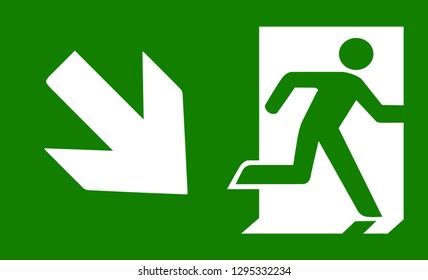 Green Emergency Exit Sign Stock Vector (Royalty Free) 1295332234 | Shutterstock