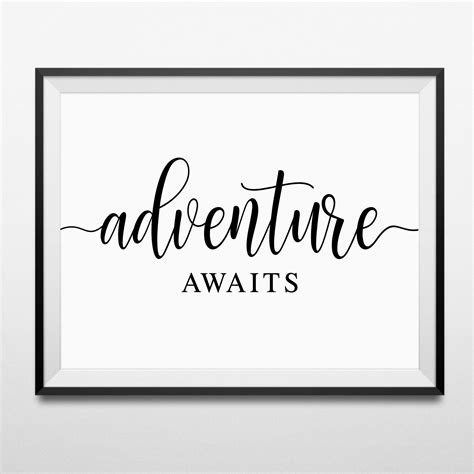 Adventure Awaits Print Travel Wall Decor Adventure Wall Art | Etsy