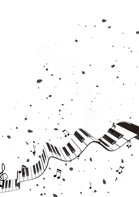 Creative Music Notes In Black And White Page Border Background Word Template And Google Docs For ...