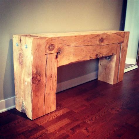 Historic Beam turned to interlocking Console Table | Decor, Entryway tables, Furniture designer