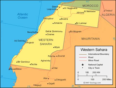 Western Sahara Map and Satellite Image