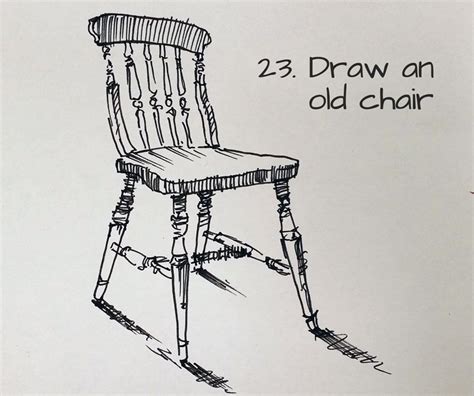 Draw an old chair #23 - Idea for a sketchbook 101 drawing prompts | Draw & Paint | Pinterest ...