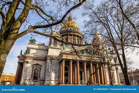 Saint Isaac`s Cathedral, Ornate Religious Edifice with Gold Dome - Saint Petersburg, Russia ...