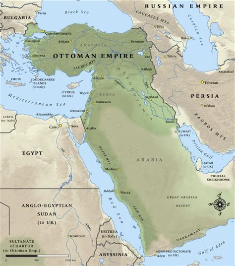 Map of the Ottoman Empire in 1914 | Ottoman empire, Map, Empire