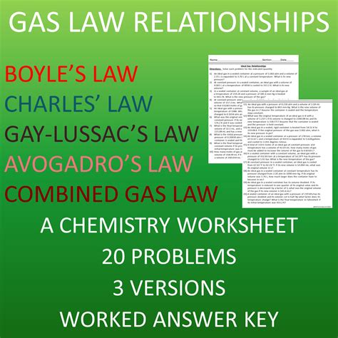 Boyle's, Charles', Avogadro's, Gay-Lussac's, and Combined Gas Laws ...