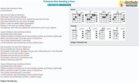 Chord: If Heaven Was Needing a Hero - tab, song lyric, sheet, guitar, ukulele | chords.vip