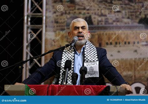 Hamas Leader Yahya Sinwar, Speaks in Gaza Strip Editorial Stock Image ...