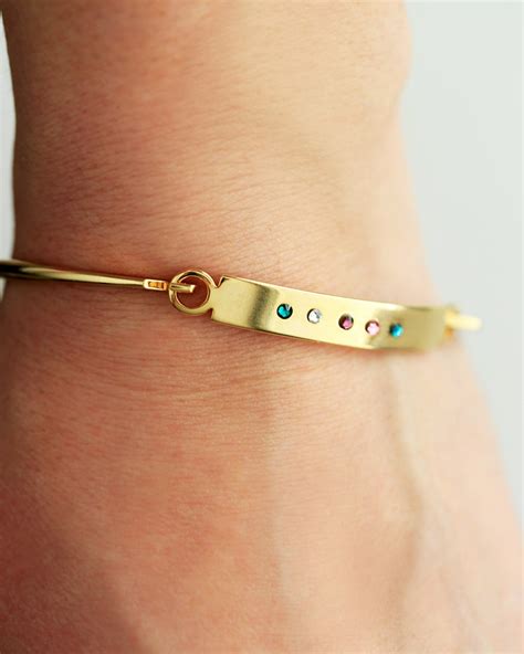 Birthstone Bangle Bracelet Personalized Birthstone Bangle - Etsy