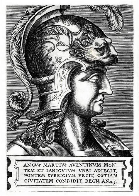 Ancus Martius, 4th King of Roman Empire, 16th century art Drawing by ...