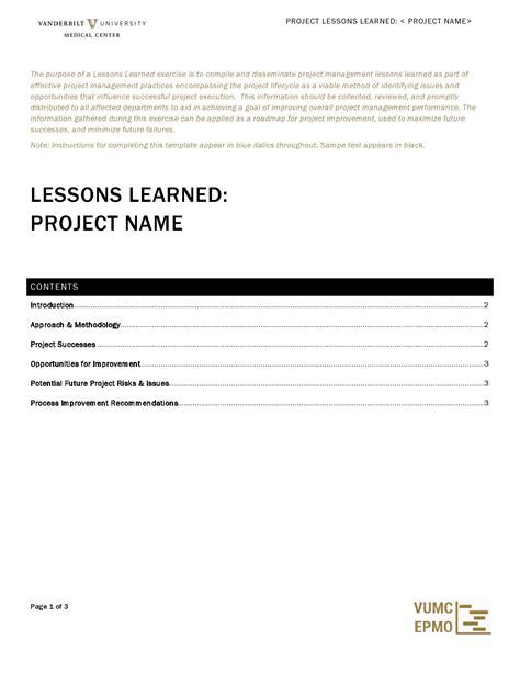 48 Best Lessons Learned Templates [Excel, Word] ᐅ TemplateLab