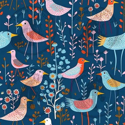 8 Colorful Pastel Bird Patterns, Wallpaper, Seamless Pattern for Paper, Fabric and Crafts ...