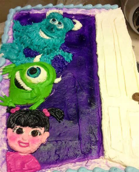 Leah's Crazy Cake Lab: Monsters Inc. Cake With Mike, Boo and Sully in Butter Cream