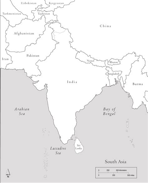 Outline Map Of South Asia | Wind Map