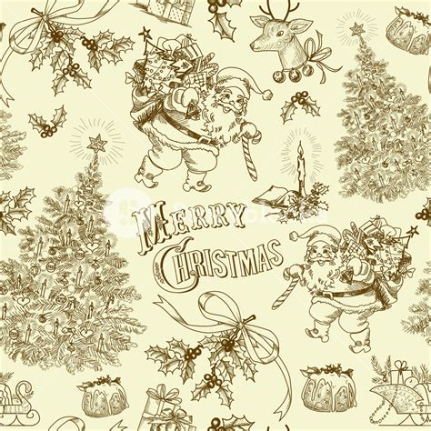 Vintage Christmas Pattern Royalty-Free Stock Image - Storyblocks