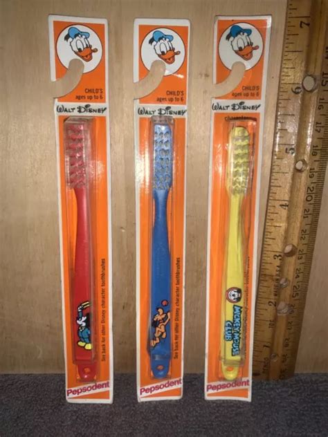 3 VINTAGE PEPSODENT Walt Disney Junior -Toothbrush Lot- Rare Mickey Mouse. $30.31 - PicClick