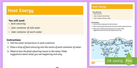 Heat Energy Science Experiment - Heat Transfer - Twinkl