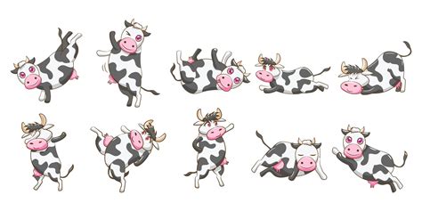 Cartoon Silly Cow Set 941578 Vector Art at Vecteezy