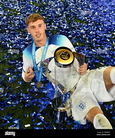 BATUMI, GEORGIA - JULY 8: Cole Palmer of England celebrate with trophy ...