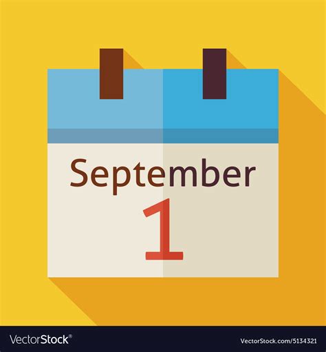 Flat back to school september calendar with long Vector Image