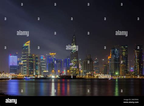 The Panoramic skyline of Doha city . Doha Buildings and landmark Stock ...