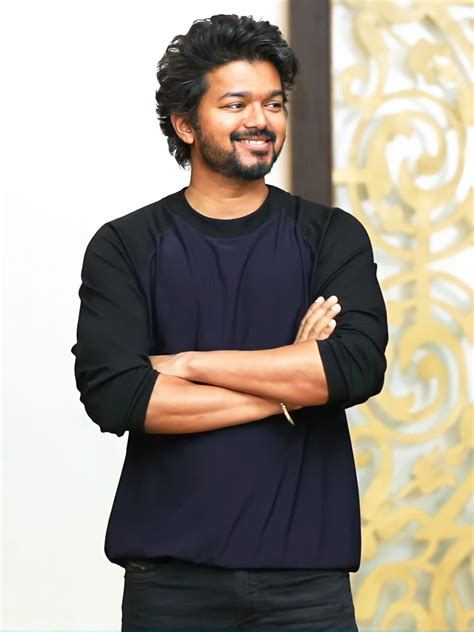 Thalapathy Vijay Handsome Look in Black T-Shirt | Vijay Images HD ...