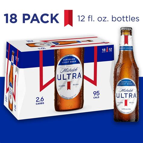 Michelob ULTRA Light Beer, 18 Pack Beer, 12 FL OZ Bottles - Walmart.com ...