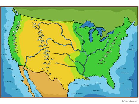 Blank USA Map - Tim's Printables