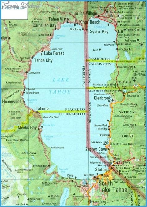 South Lake Tahoe Map - TravelsFinders.Com