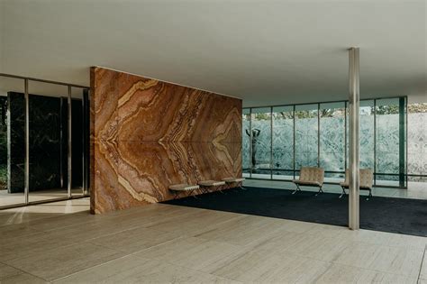 The Barcelona Pavilion By Ludwig Mies Van Der Rohe Is A Textural ...