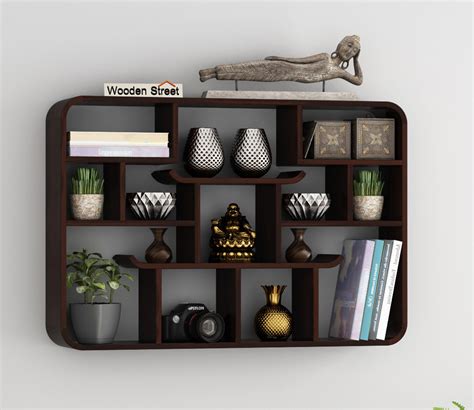 Buy Niho Wall Shelf (Walnut Finish) Online in India at Best Price ...