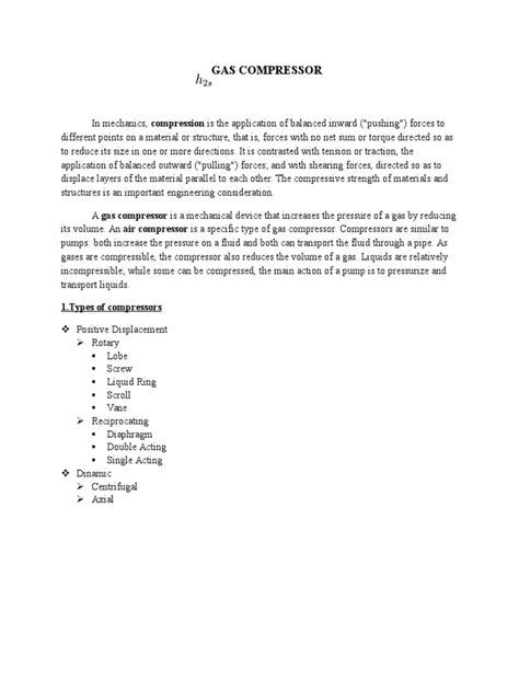 Gas Compressor: 1.types of Compressors | PDF | Gas Compressor ...