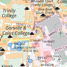 Map of the University of Cambridge | Cambridge college, Cambridge map, University of cambridge