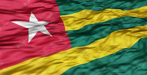 Premium Photo | The african flag of the country of togo is wavy