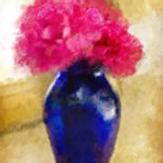 Pink Carnations In Cobalt Blue Vase Photograph by Lois Bryan - Fine Art America