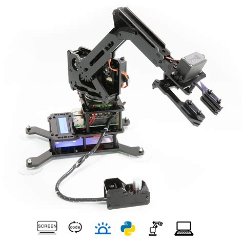 Adeept RaspArm 4-DOF Robotic Arm Kit for Raspberry Pi 4/3 Model B/B+/2B | Robot Arm Kit with ...