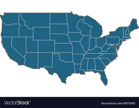 Usa states border map Royalty Free Vector Image