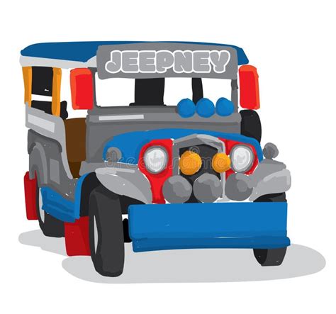 Philippine Manila Icons Jeepney Transportation Stock Vector ...