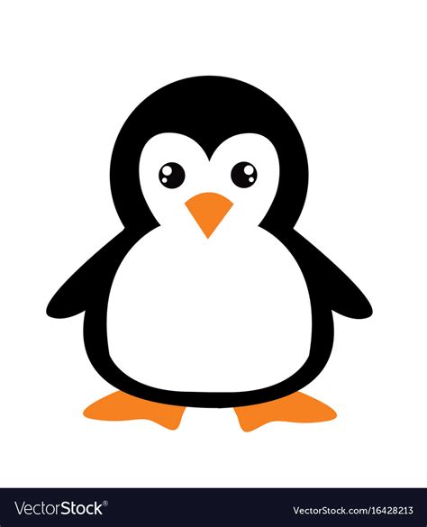 Cute cartoon penguin on white background Vector Image