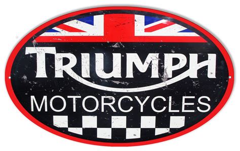 Large Triumph Motorcycles Reproduction Garage Shop Metal Sign 11″x18″ Oval | Triumph motorcycles ...